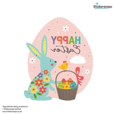 Happy Easter Egg Window Sticker on a white background