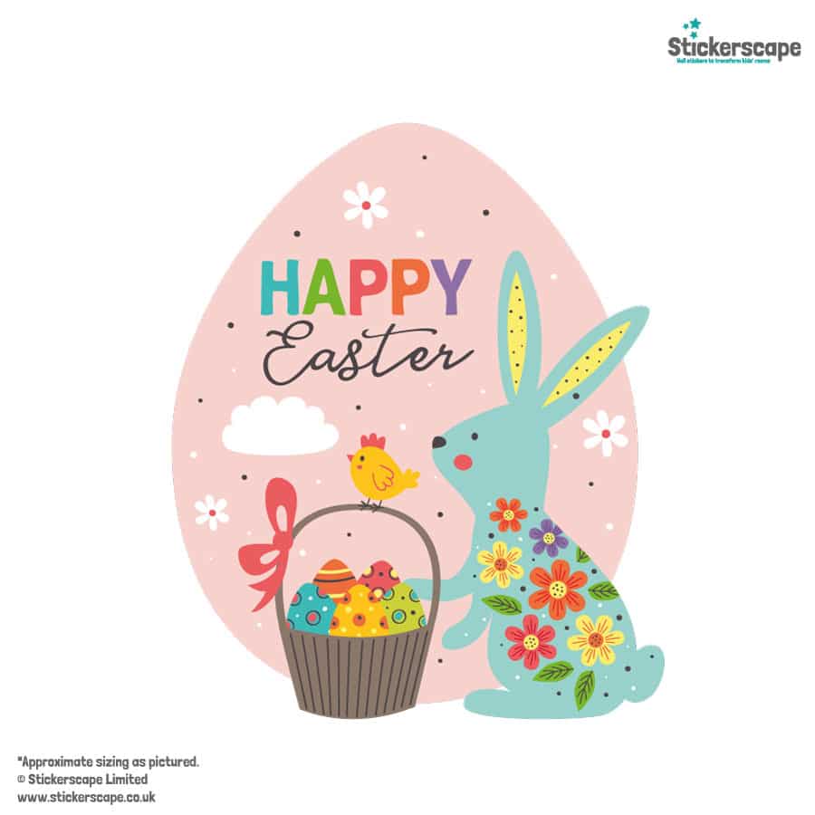 Happy Easter Egg Window Sticker on a white background