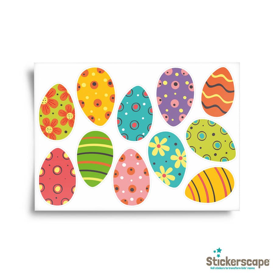 Colourful Easter Eggs Window Stickers sheet layout