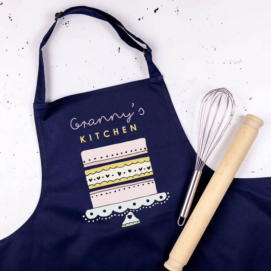 Grandma's Kitchen apron (Navy) perfect gift for a grandmother or mother who loves to bake