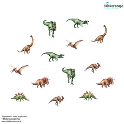 Jurassic Dinosaur Wall Stickers on a white background