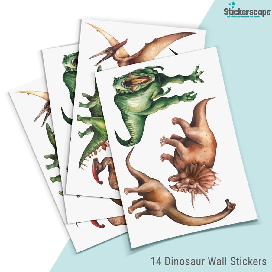 Jurassic Dinosaur Wall Stickers (Sheet layout)