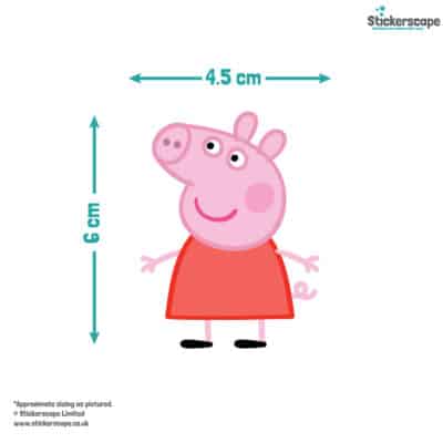 Peppa & Friends Window Sticker with dimensions