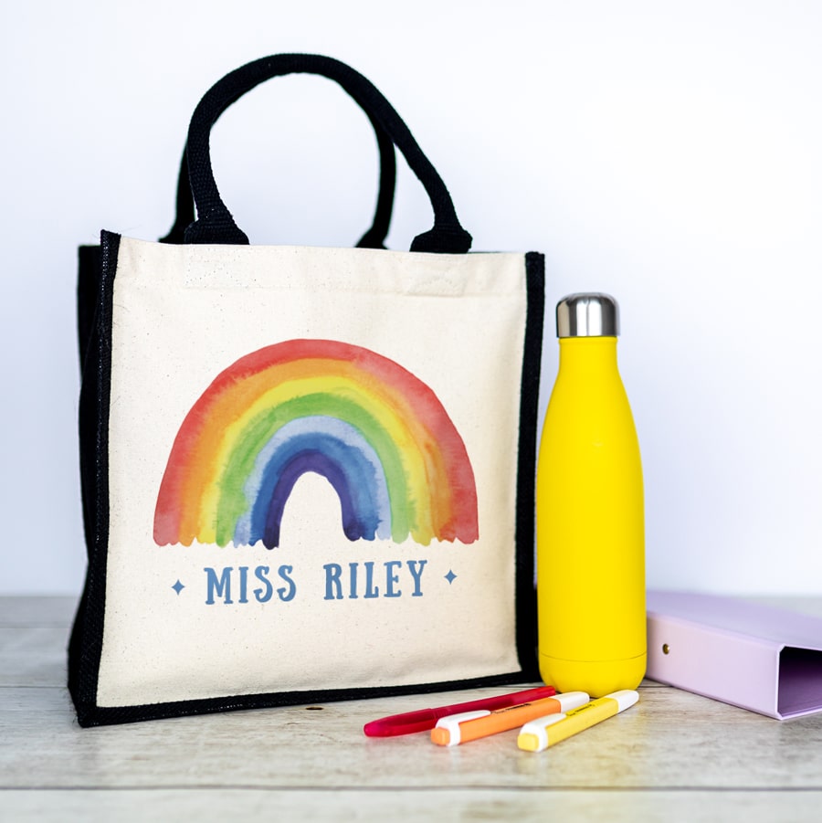 Stickerscape Rainbow Canvas Bag, black bag