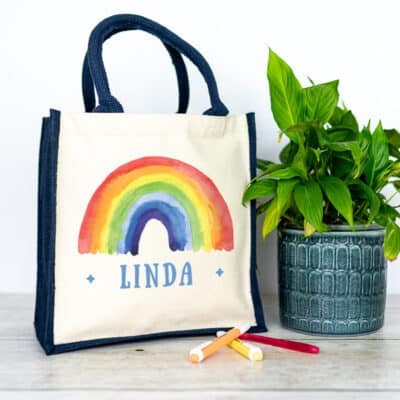 Stickerscape Rainbow Canvas Bag, navy bag