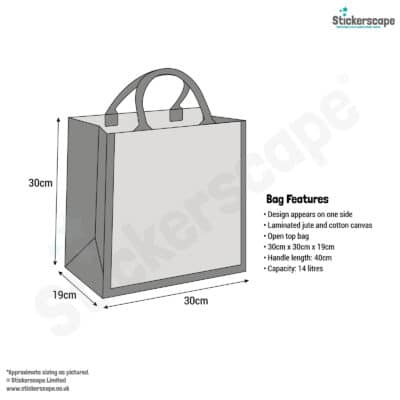 Stickerscape Canvas Bag size guide
