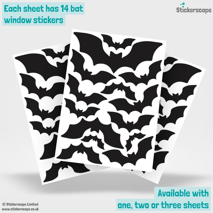 bat window stickers showing sheet layout of 3 sheets