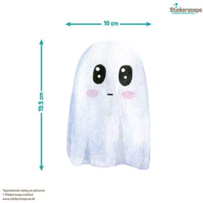 cute white ghosts window stickers size guide of one ghost