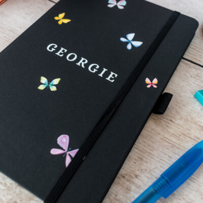 Personalised Butterflies Notebook | Personalised Gifts | Stickerscape