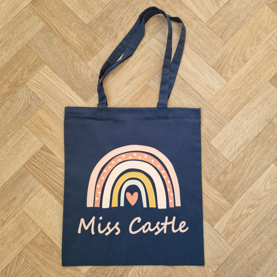 Rainbow Heart Tote Bag | Teacher Gifts | Stickerscape