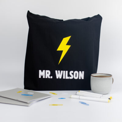 Lightning Bolt Tote Bag with folders