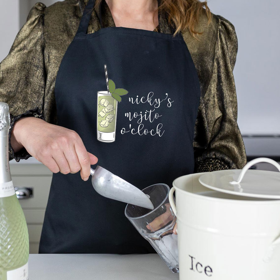Personalised mojito apron (Navy) perfect gift for a birthday or christmas