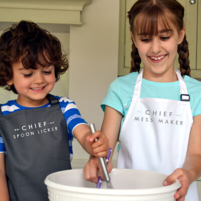 Chief spoon licker apron (Grey) perfect gift for a child who loves to help with baking and cooking