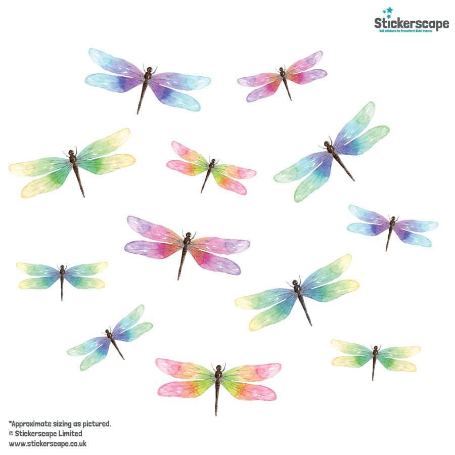 Dragonfly Window Stickers on a white background