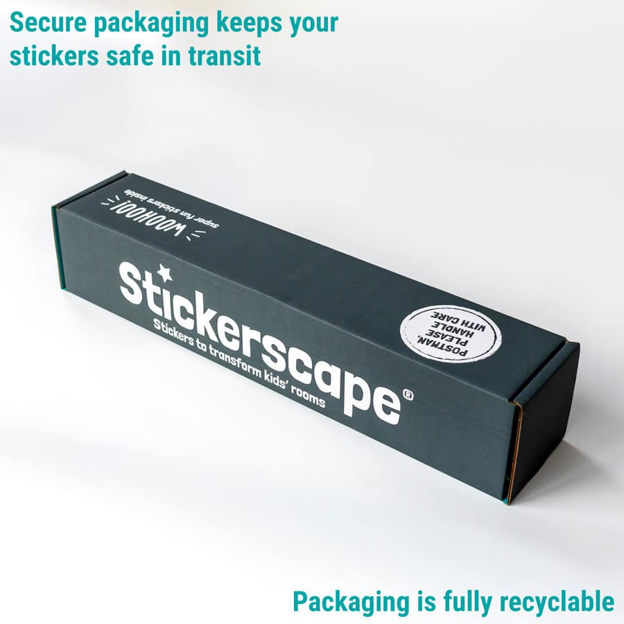 close-up of Stickerscape's packaging