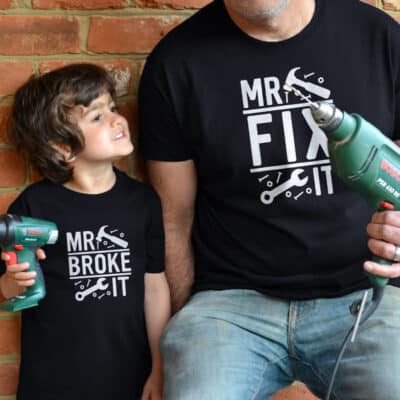 Mr Fix It Men's T-shirt (Black) perfect gift for fathers day, birthday or Christmas