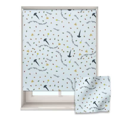 Room on the Broom roller blind in a window