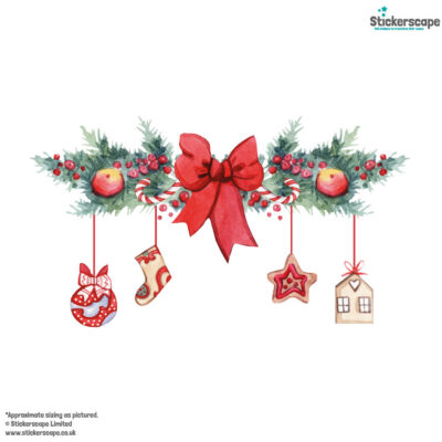 Christmas Garland Window Sticker