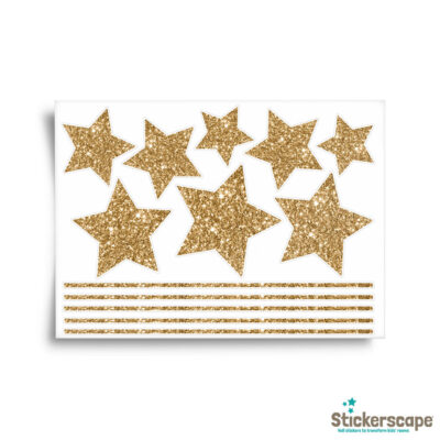 Gold Stars on Strings Window Stickers | Christmas Window Stickers