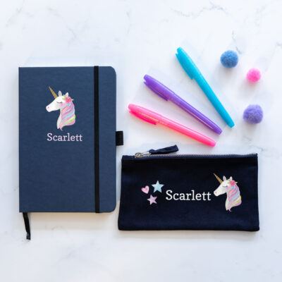 Unicorn Notebook and Pencil Case Bundle | Back To School | Stickerscape