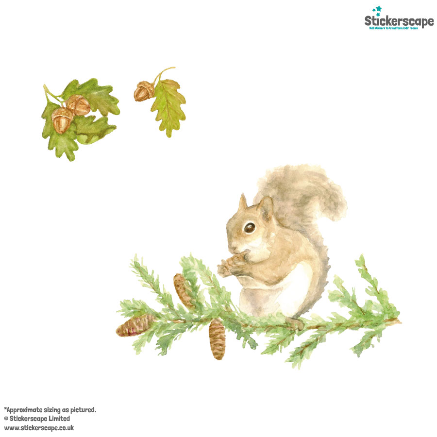 Winter Squirrel Window Sticker | Christmas Window Stickers