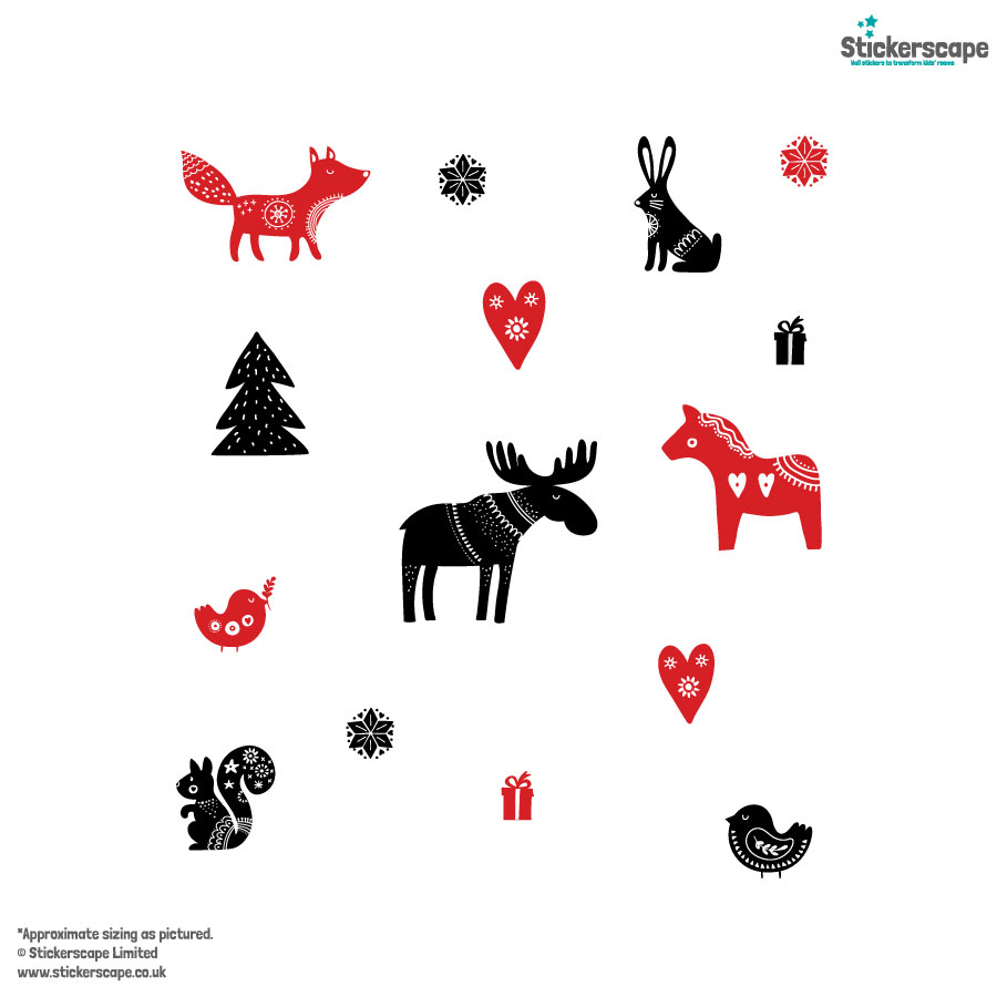 Scandi Winter Animal Window Stickers | Christmas Window Stickers