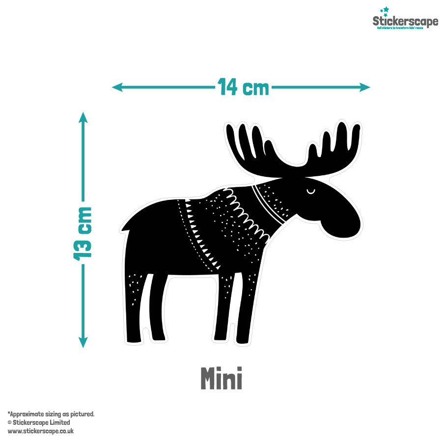 Scandi Winter Animal Window Stickers | Christmas Window Stickers dimensions