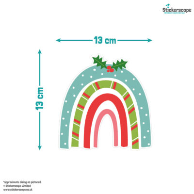 Festive Rainbow Window Stickers | Christmas Window Stickers dimensions