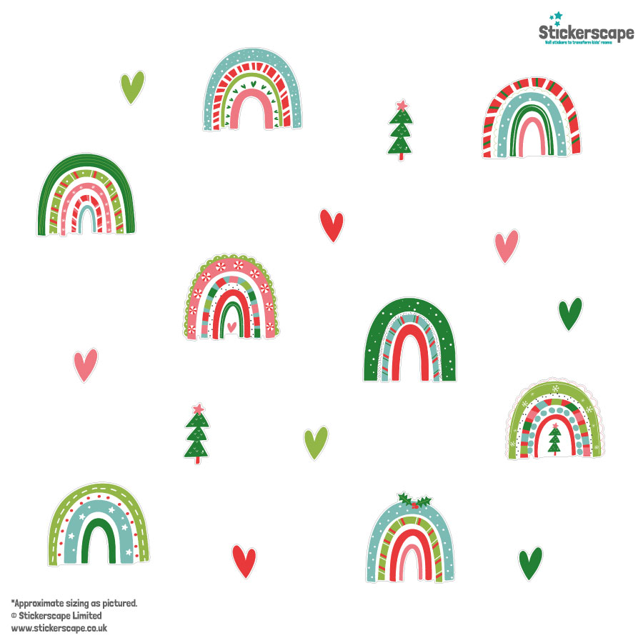 Festive Rainbow Window Stickers | Christmas Window Stickers