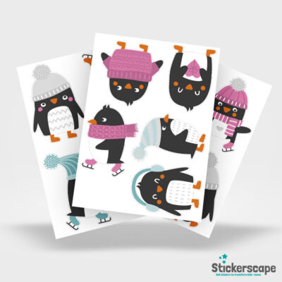 Penguin Window Sticker | Christmas Window Stickers sheet layout