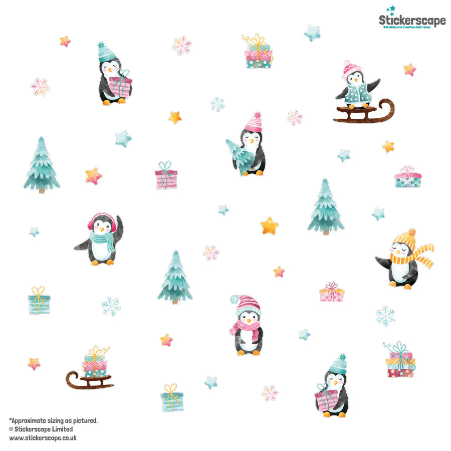 Festive Penguin Window Sticker | Christmas Window Stickers