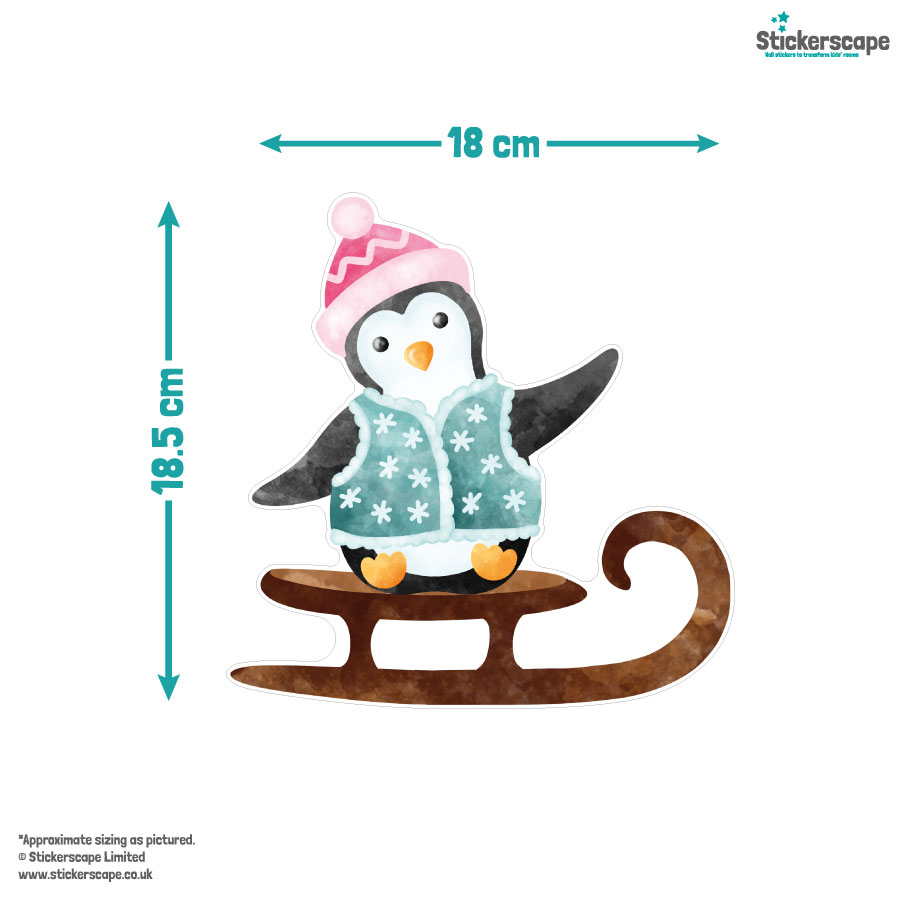 Festive Penguin Window Sticker | Christmas Window Stickers dimensions