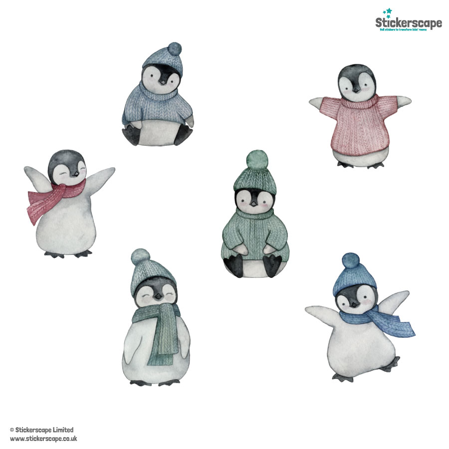 Watercolour Penguin Window Sticker | Christmas Window Stickers