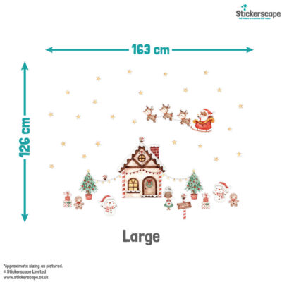 Santa's Home Window Stickers | Christmas Window Stickers dimensions