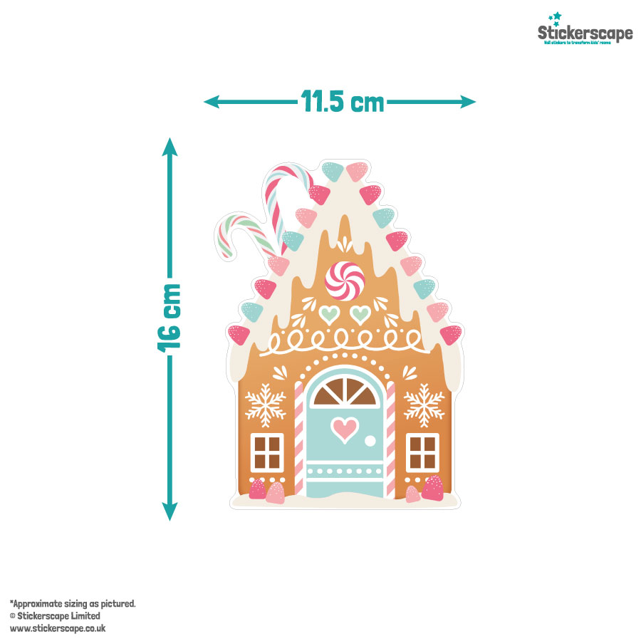 Gingerbread Village Window Stickers | Christmas Window Stickers dimensions