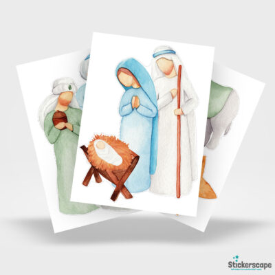 Nativity Window Stickers | Christmas Window Stickers sheet layout
