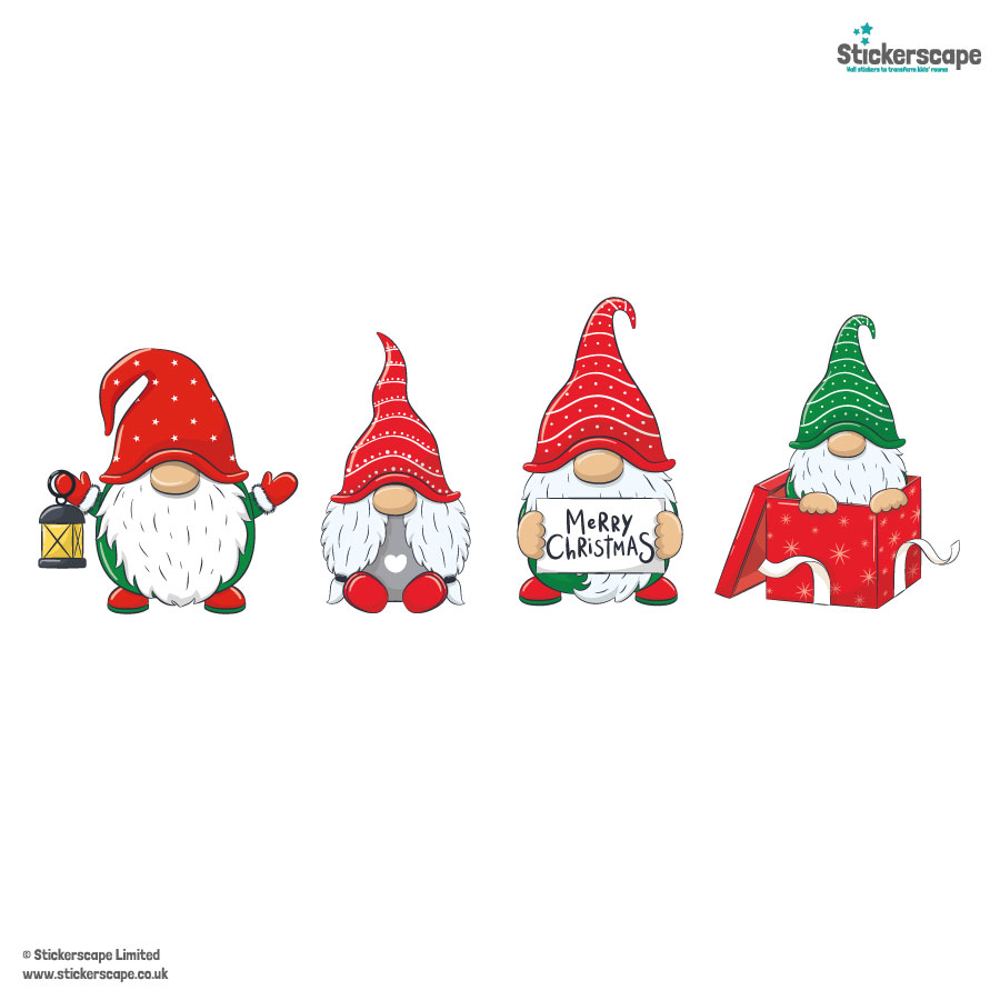 Christmas Gnome Window Stickers | Christmas Window Stickers dimensions