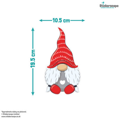 Christmas Gnome Window Stickers | Christmas Window Stickers dimensions