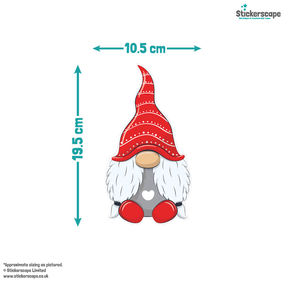 Christmas Gnome Window Stickers | Christmas Window Stickers dimensions