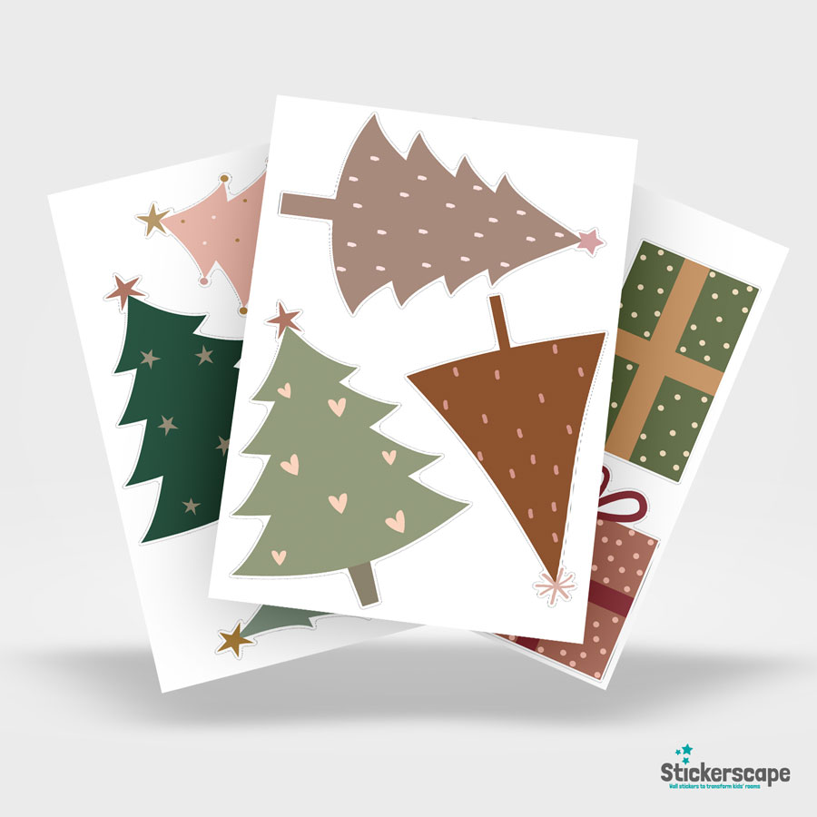 Winter Tree Window Stickers | Christmas Window Stickers sheet layout