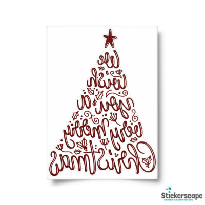 Merry Christmas Tree Window Sticker | Christmas Window Sticker sheet layout