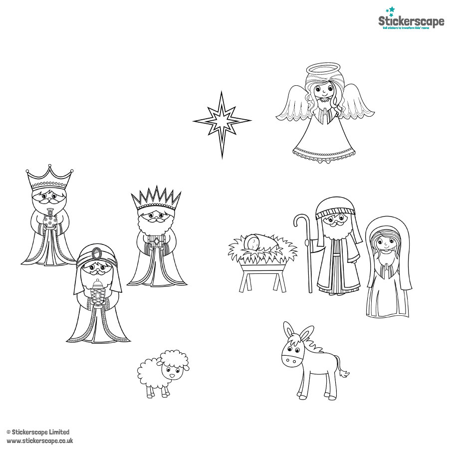 Colour in Nativity Window Stickers | Christmas Window Stickers