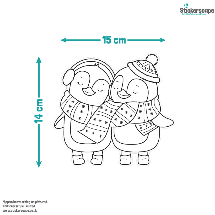 Colour in Penguin Window Stickers | Christmas Window Stickers dimensions