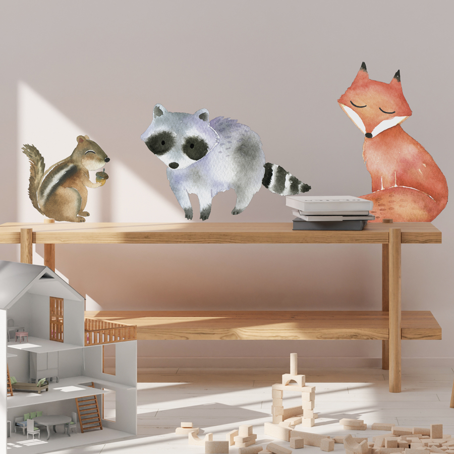 Woodland Night Sky add-on pack - Fox, Squirrel, Raccoon | Stickerscape | UK