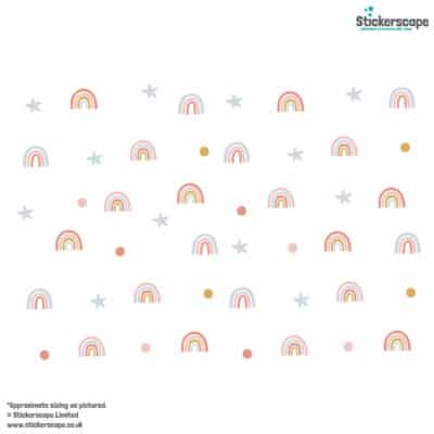 Stars and Rainbows Wall Stickers on a white background