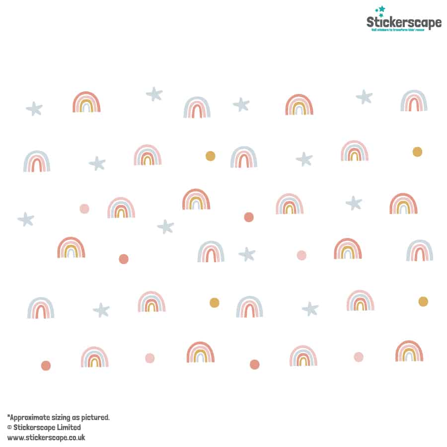 Stars and Rainbows Wall Stickers on a white background