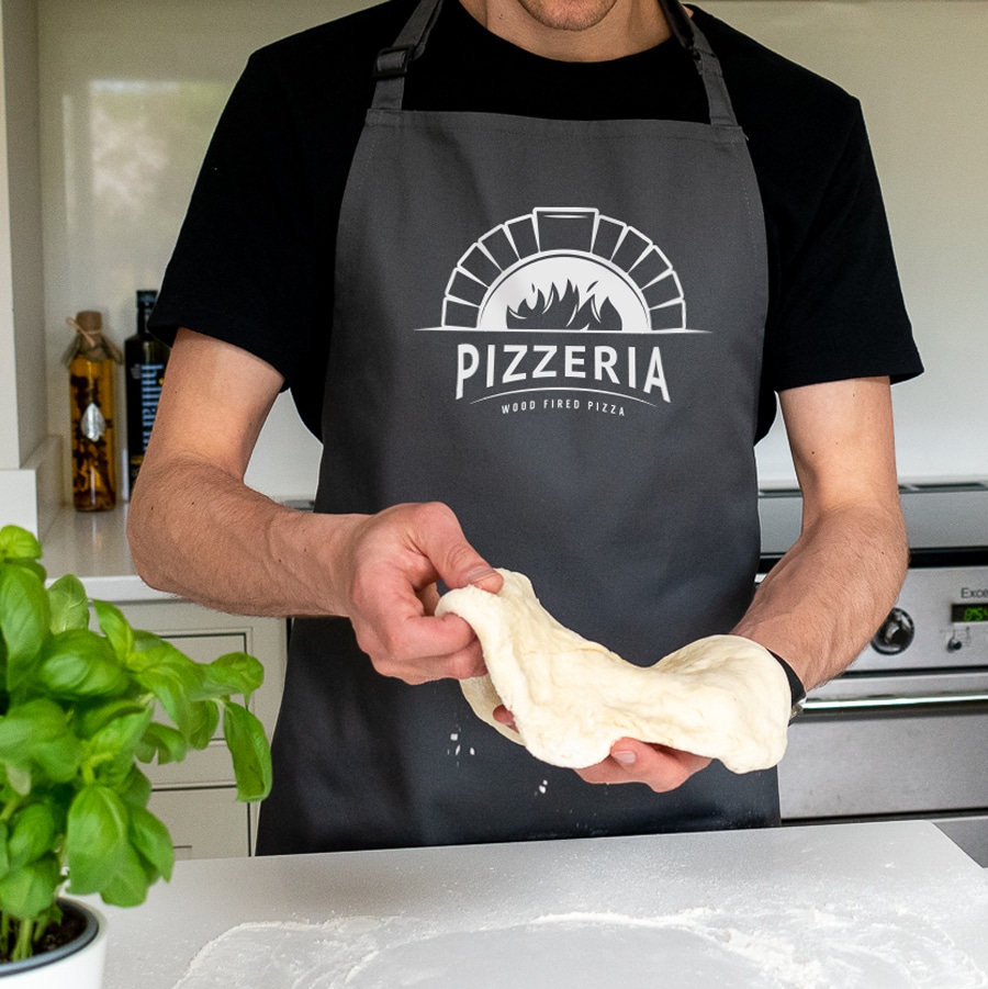 pizzeria apron in grey