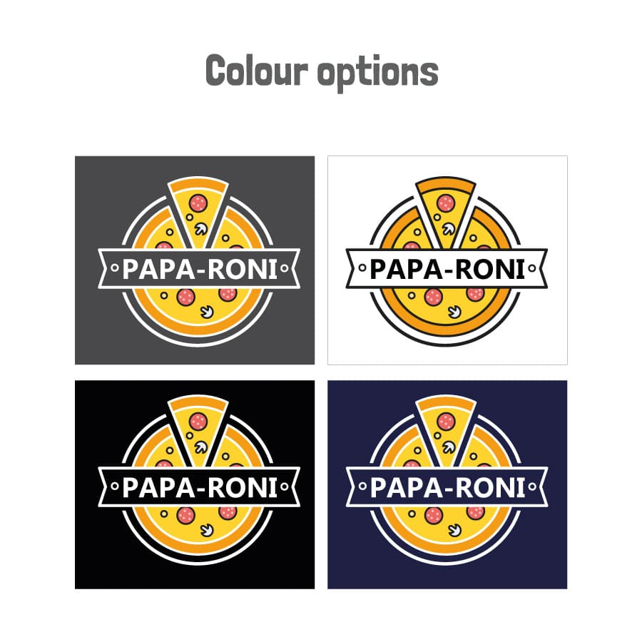 papa-roni pizza apron colour options