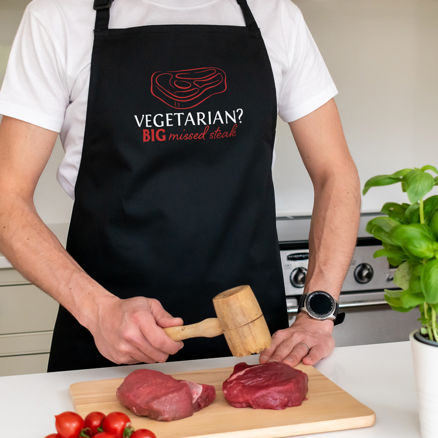 missed steak apron in black