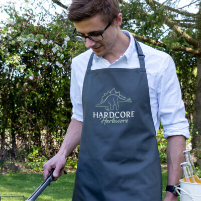 hardcore herbivore apron in grey